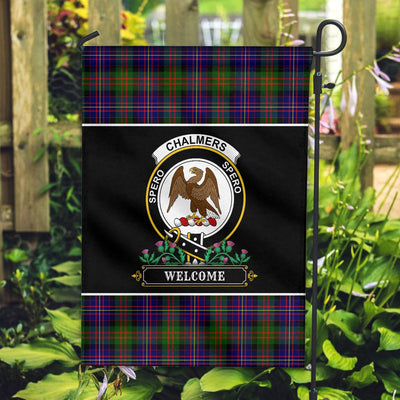 Clan Chalmers (Balnacraig) Tartan Crest Garden Flag - Welcome