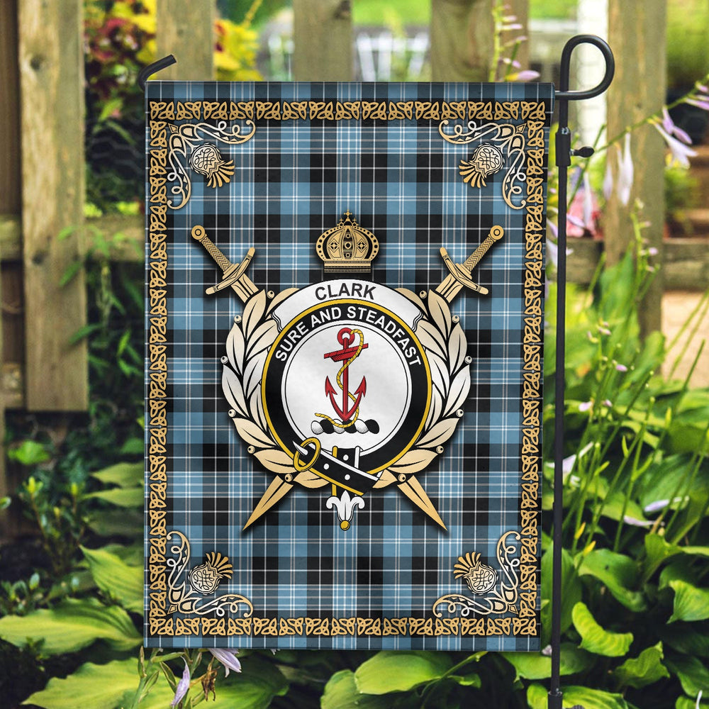 Clan Clark Ancient Tartan Crest Garden Flag - Celtic Thistle QG41 Clan Clark Tartan Today