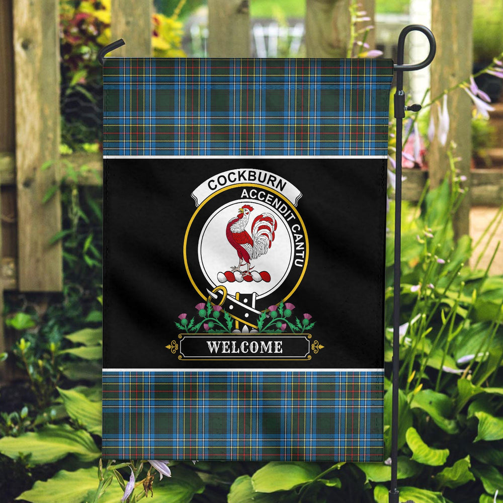 Clan Cockburn Modern Tartan Crest Garden Flag - Welcome AZ56 Clan Cockburn Tartan Today