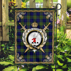 Clan Colquhoun Modern Tartan Crest Garden Flag - Celtic Thistle PW64 Clan Colquhoun Tartan Today