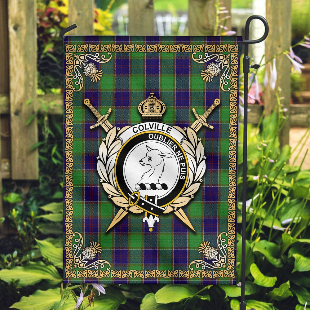 Clan Colville Tartan Crest Garden Flag - Celtic Thistle ZN95 Clan Colville Tartan Today