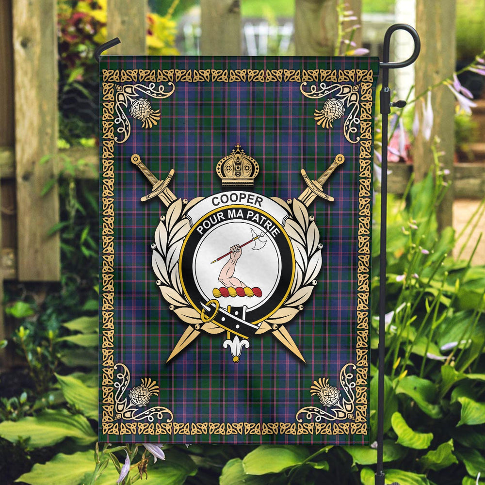 Clan Cooper Tartan Crest Garden Flag - Celtic Thistle TA56 Clan Cooper Tartan Today