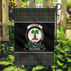 Clan Crosbie (or Crosby) Tartan Crest Garden Flag - Welcome BI10 Clan Crosbie Tartan Today