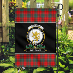 Clan Cumming Modern Tartan Crest Garden Flag - Welcome PF43 Clan Cumming Tartan Today