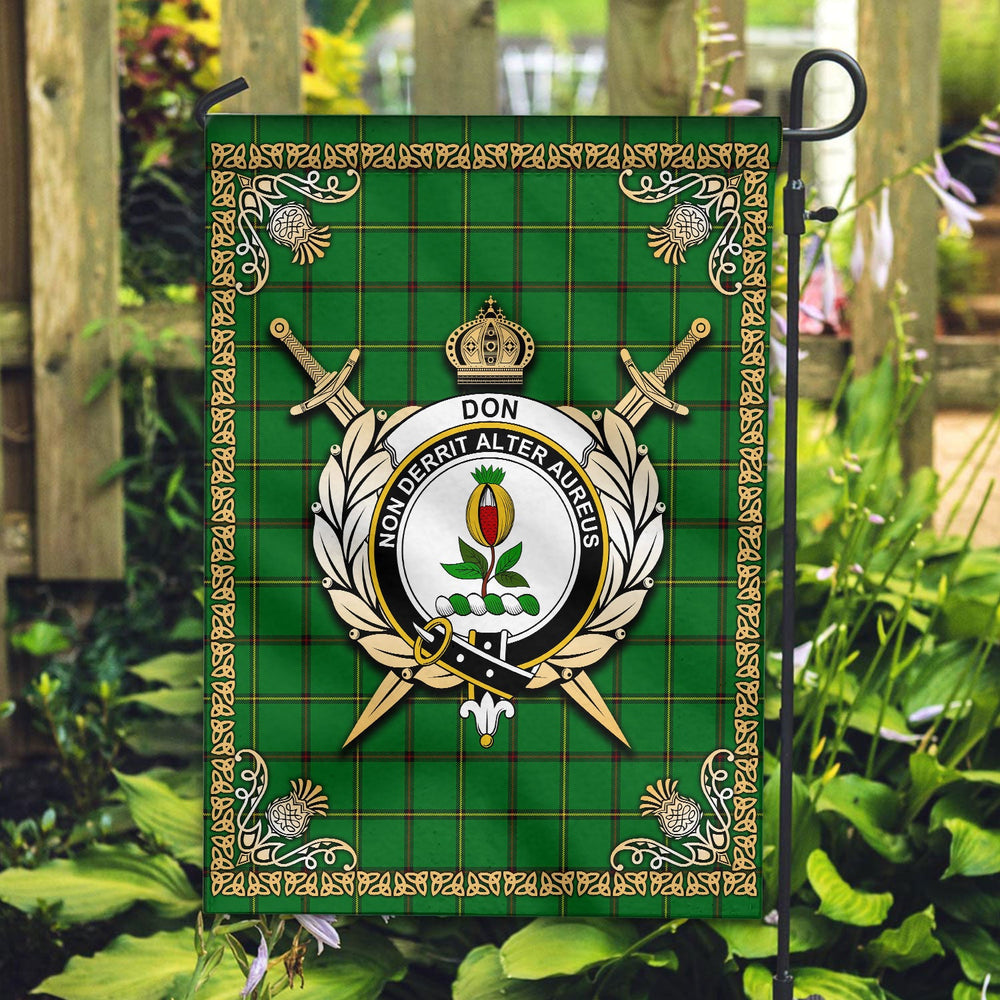Clan Don Tartan Crest Garden Flag - Celtic Thistle KK51 Clan Don Tartan Today