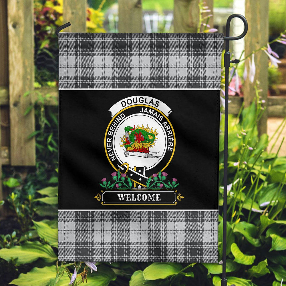 Clan Douglas Grey Modern Tartan Crest Garden Flag - Welcome NX64 Clan Douglas Tartan Today