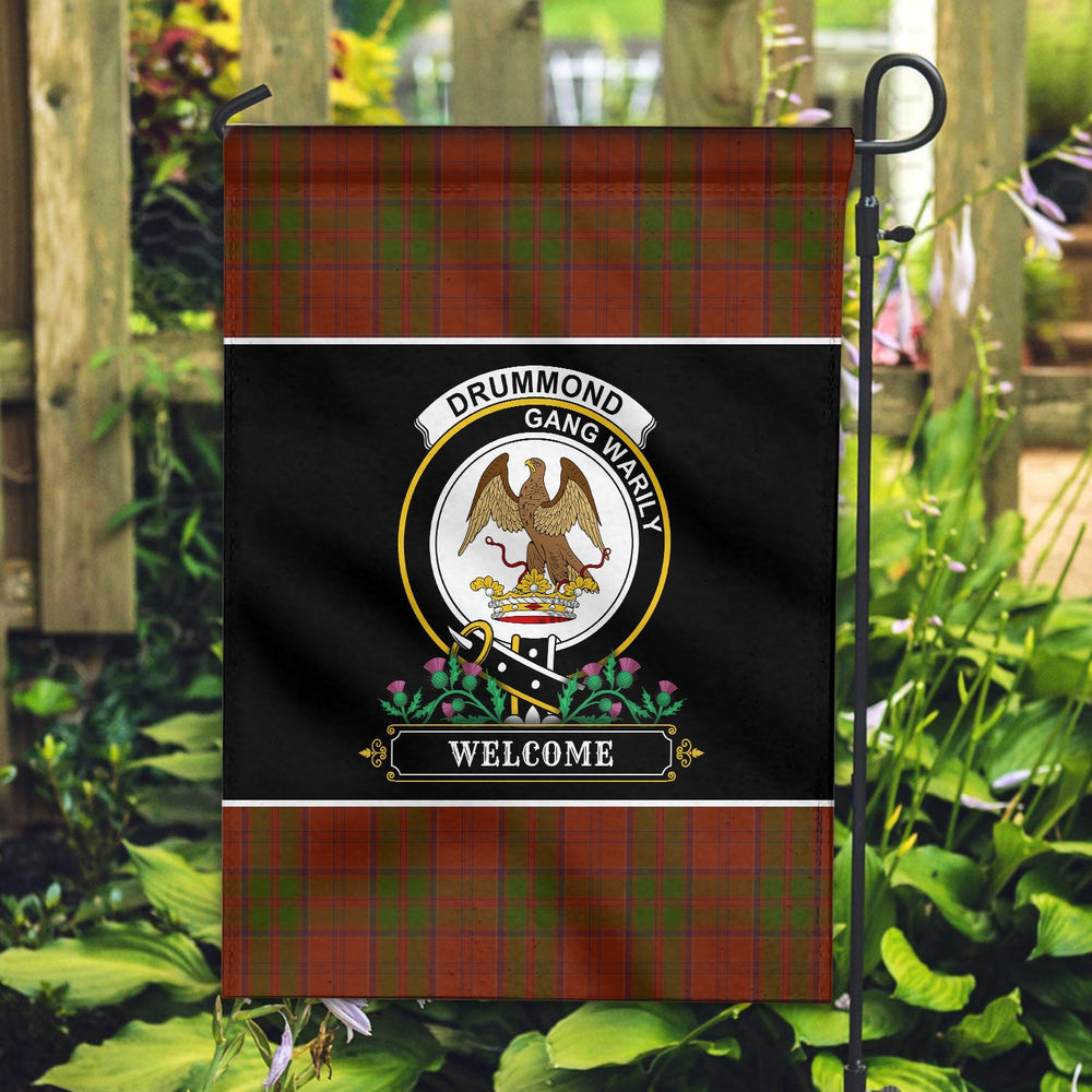 Clan Drummond Tartan Crest Garden Flag - Welcome YC27 Clan Drummond Tartan Today