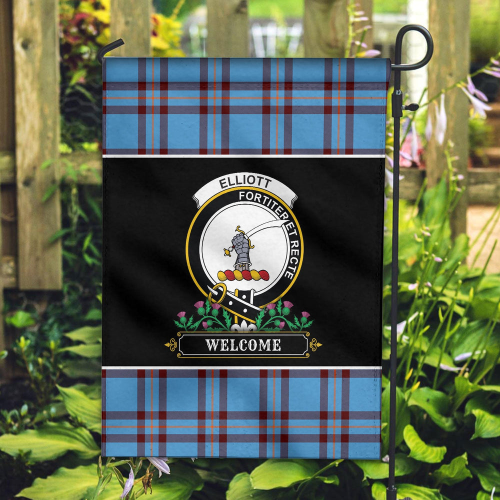 Clan Elliott Ancient Tartan Crest Garden Flag - Welcome DG40 Clan Elliot Tartan Today