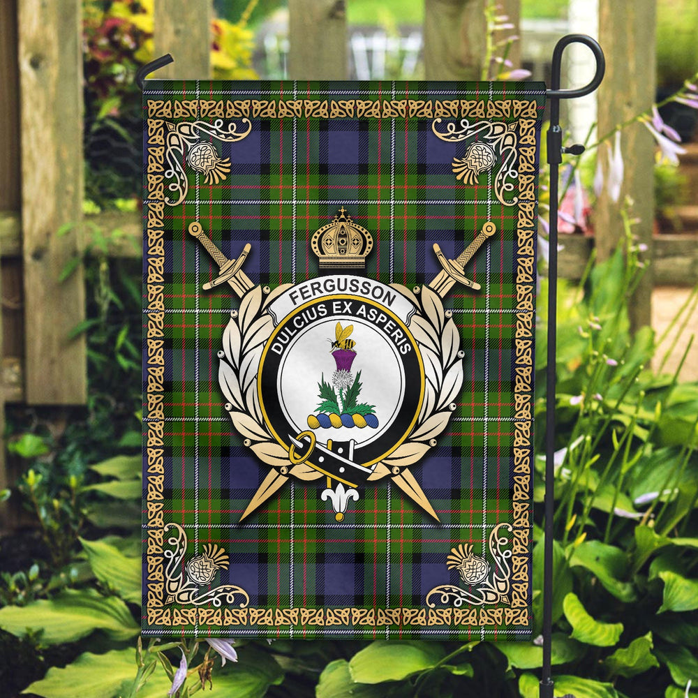 Clan Fergusson Modern Tartan Crest Garden Flag - Celtic Thistle ZH49 Clan Fergusson Tartan Today