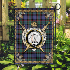 Clan Fletcher Modern Tartan Crest Garden Flag - Celtic Thistle KI16 Clan Fletcher Tartan Today