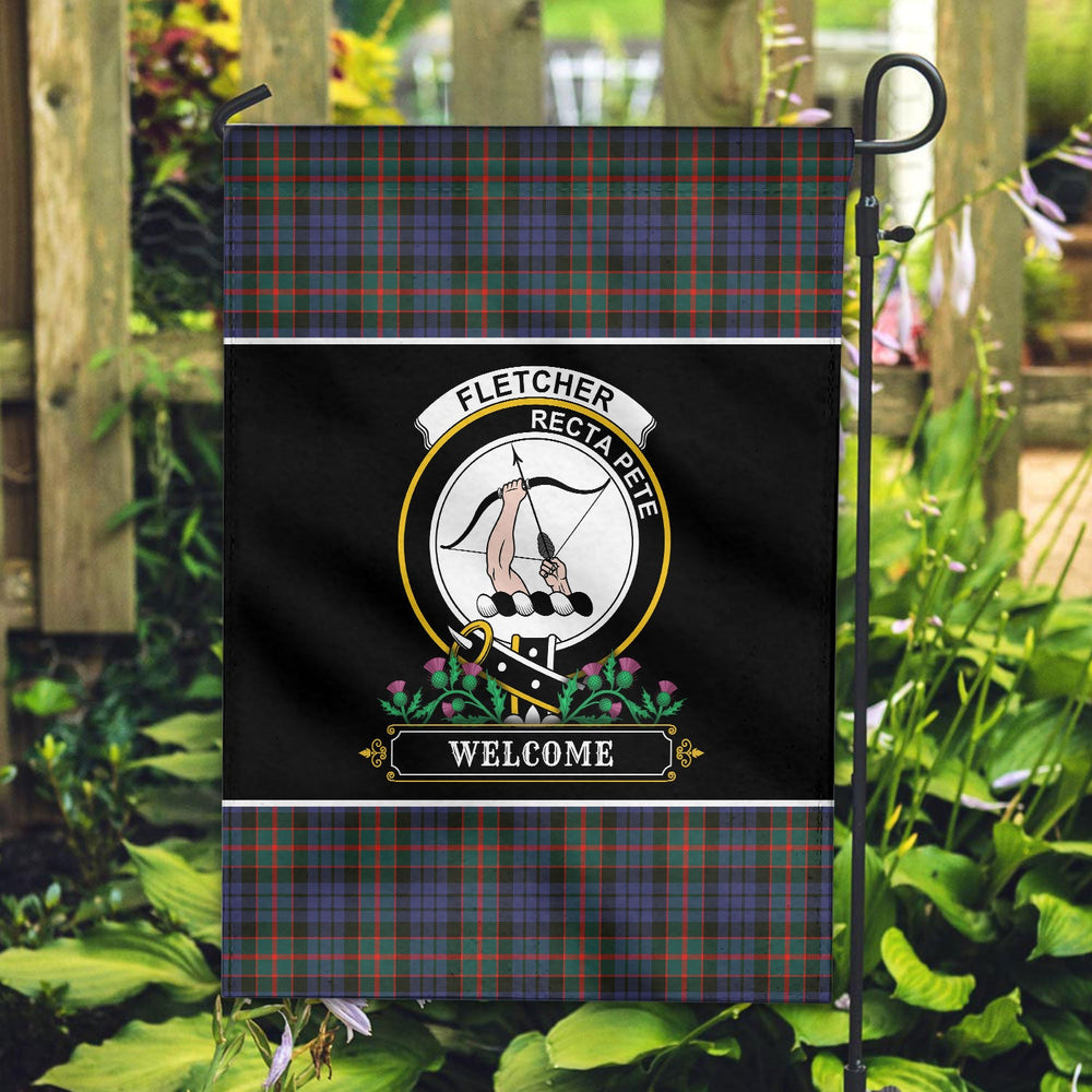 Clan Fletcher of Dunans Tartan Crest Garden Flag - Welcome FS58 Clan Fletcher Tartan Today