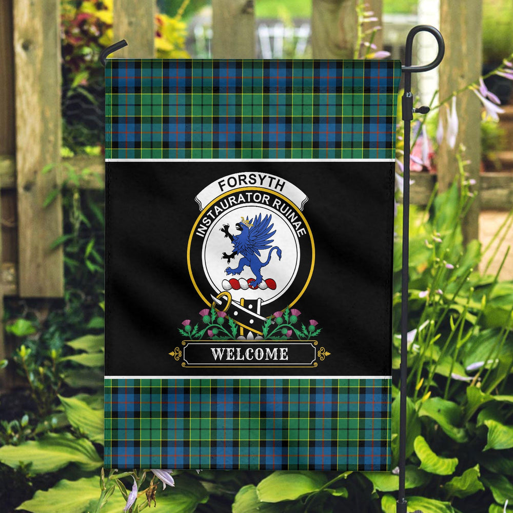Clan Forsyth Ancient Tartan Crest Garden Flag - Welcome LW14 Clan Forsyth Tartan Today