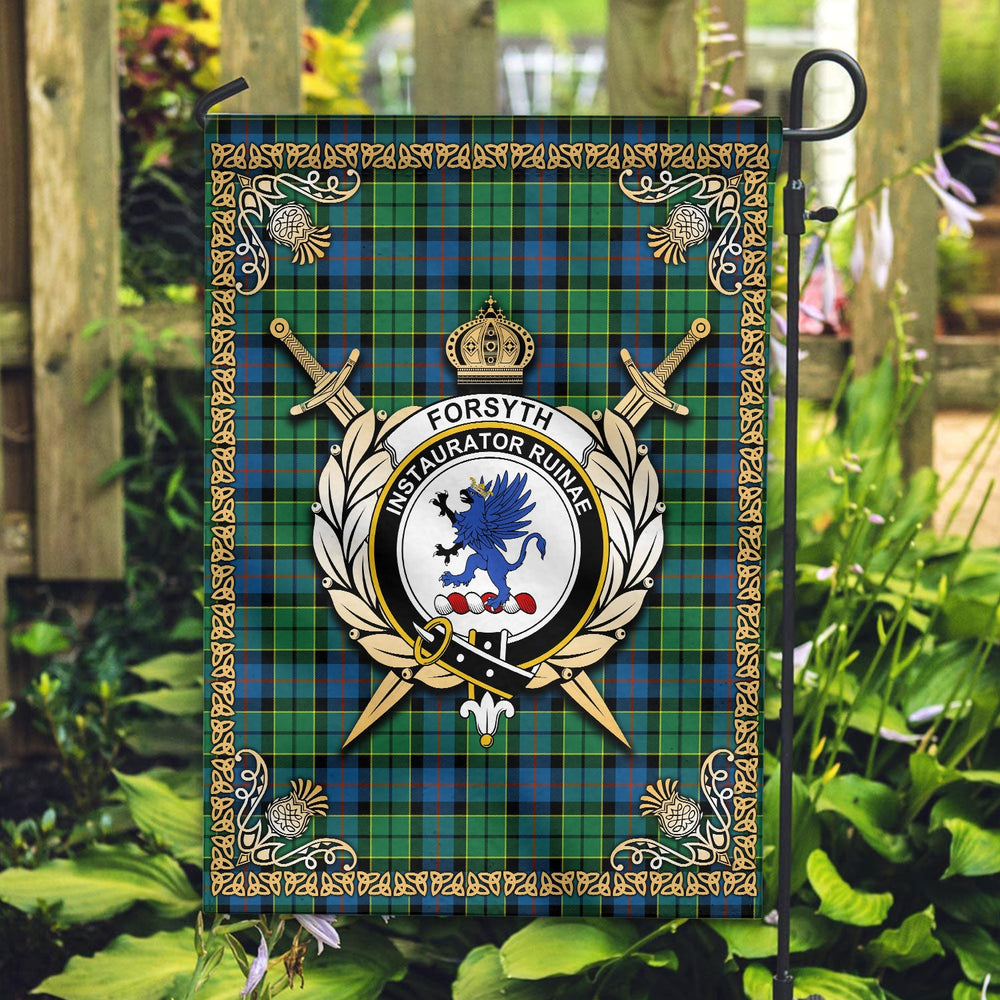 Clan Forsyth Ancient Tartan Crest Garden Flag - Celtic Thistle DS64 Clan Forsyth Tartan Today