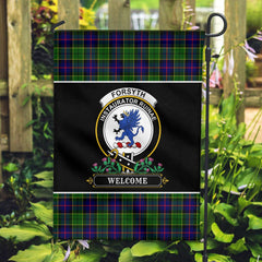 Clan Forsyth Modern Tartan Crest Garden Flag - Welcome YW34 Clan Forsyth Tartan Today