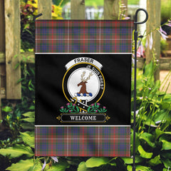 Clan Fraser (of Lovat) Hunting Modern Tartan Crest Garden Flag - Welcome JC11 Clan Fraser Tartan Today