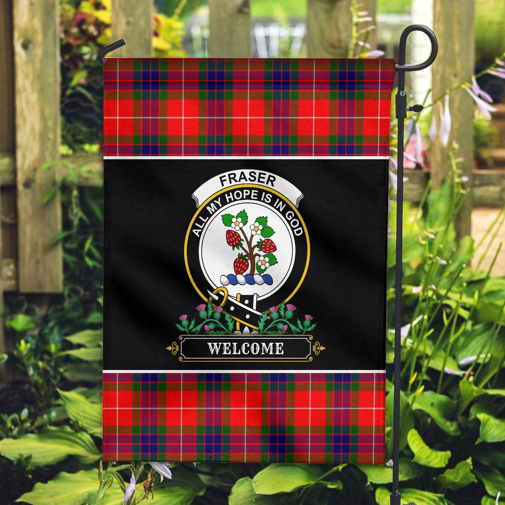 Clan Fraser Tartan Crest Garden Flag - Welcome HP86 Clan Fraser Tartan Today