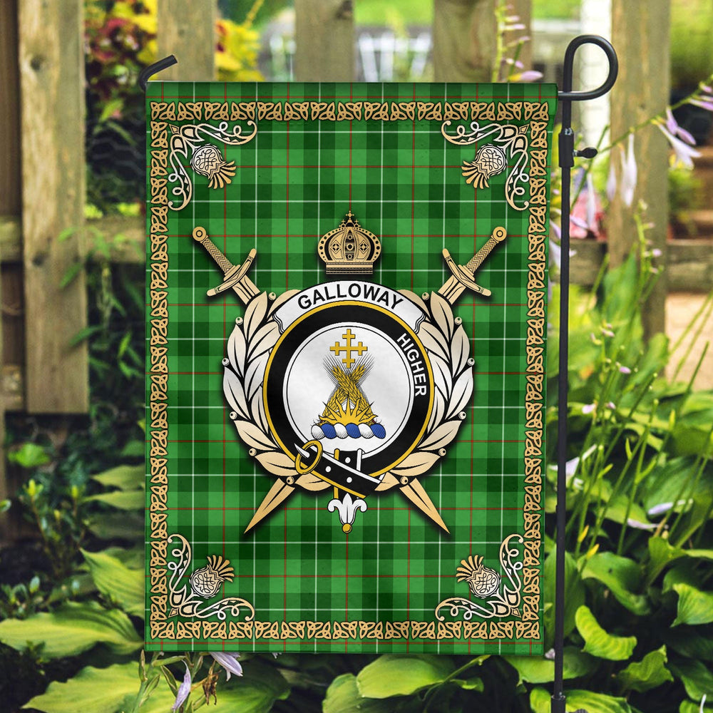 Clan Galloway District Tartan Crest Garden Flag - Celtic Thistle VN76 Clan Galloway Tartan Today