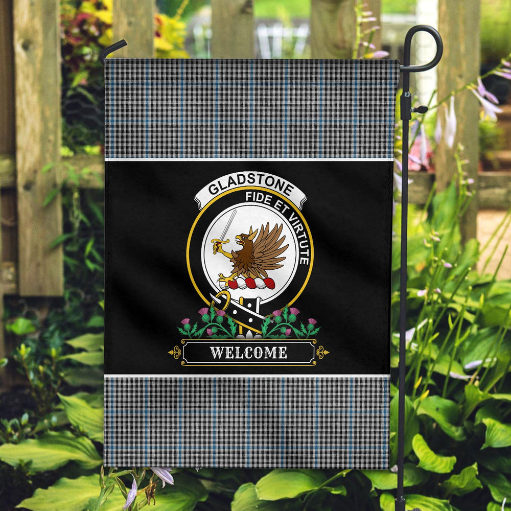Clan Gladstone Tartan Crest Garden Flag - Welcome OS92 Clan Garden Tartan Today
