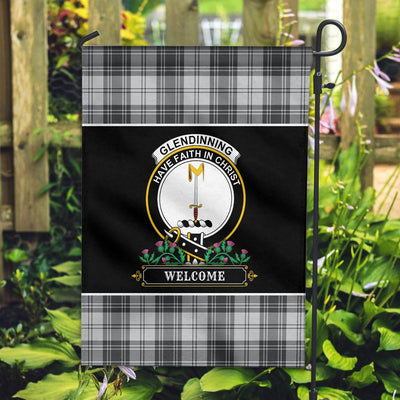 Clan Glendinning Tartan Crest Garden Flag - Welcome