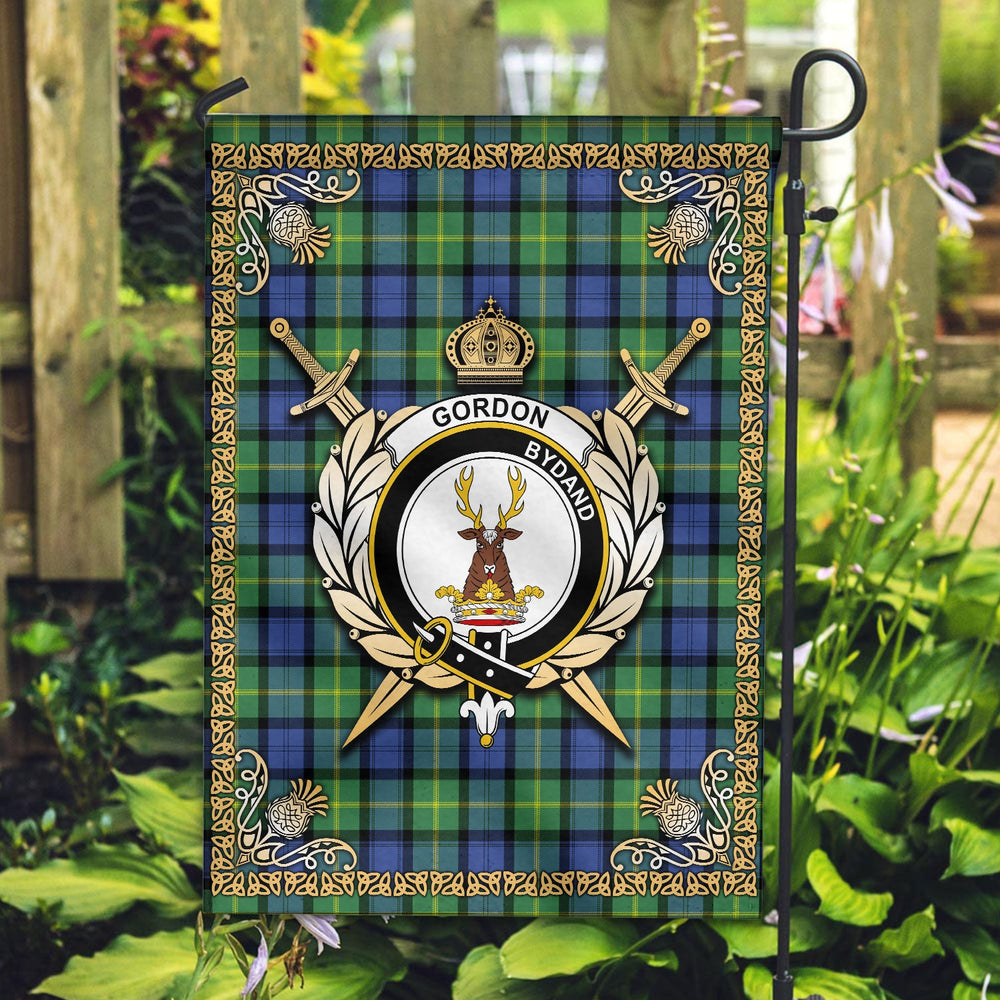 Clan Clan Gordon Old Ancient Tartan Crest Garden Flag - Celtic Thistle HT65 Clan Gordon Tartan Today
