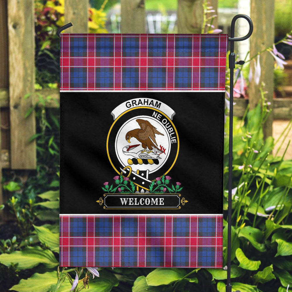Clan Graham of Menteith Red Tartan Crest Garden Flag - Welcome KX13 Clan Graham Tartan Today