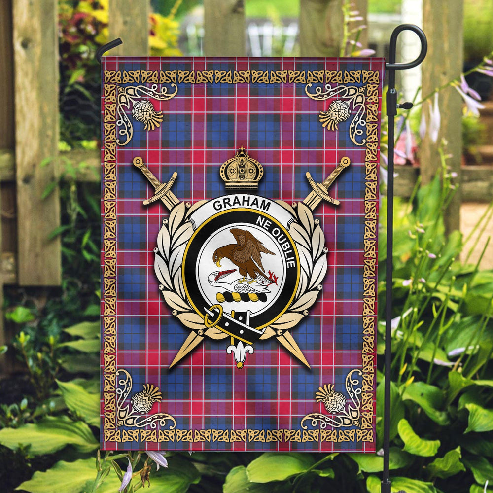 Clan Graham of Menteith Red Tartan Crest Garden Flag - Celtic Thistle BW54 Clan Graham Tartan Today
