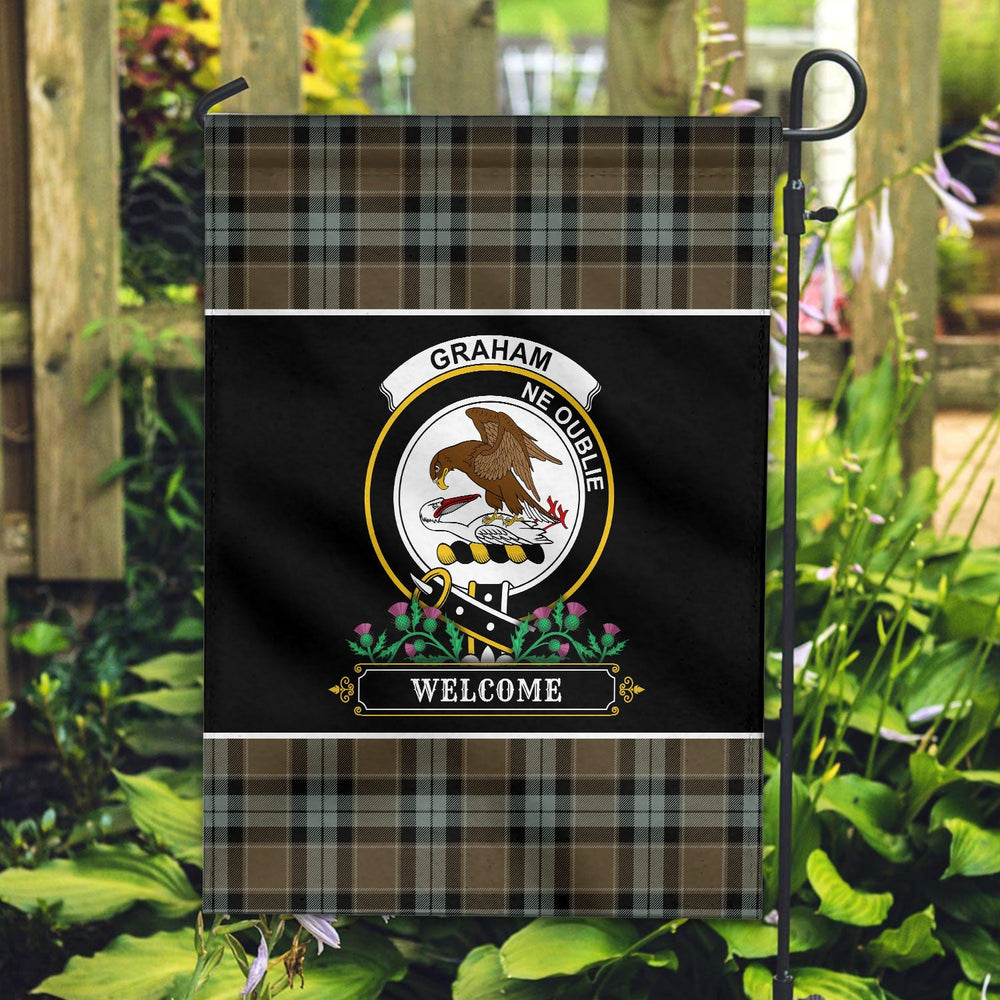 Clan Graham of Menteith Weathered Tartan Crest Garden Flag - Welcome AK60 Clan Graham Tartan Today