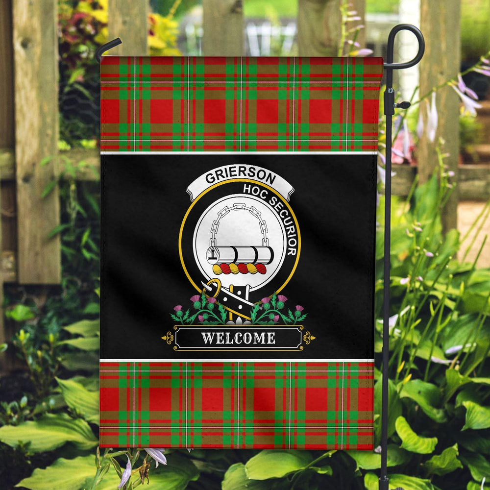 Clan Grierson Tartan Crest Garden Flag - Welcome GX76 Clan Grierson Tartan Today