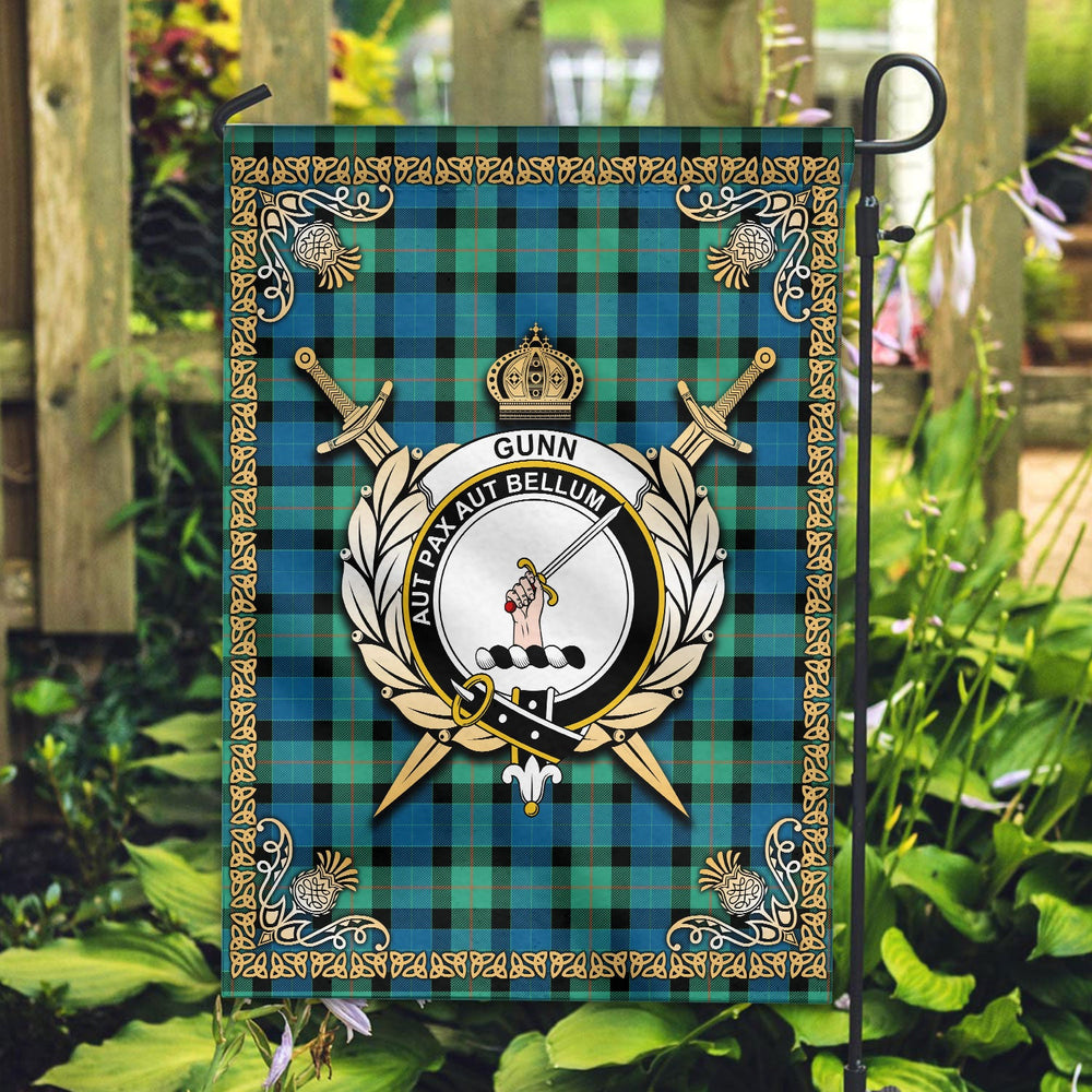 Clan Gunn Ancient Tartan Crest Garden Flag - Celtic Thistle IQ69 Clan Gunn Tartan Today