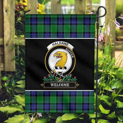 Clan Haldane Tartan Crest Garden Flag - Welcome