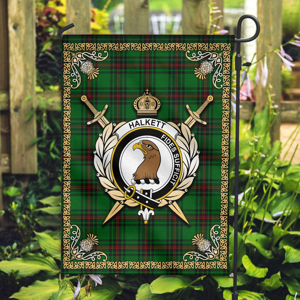 Clan Halkett Tartan Crest Garden Flag - Celtic Thistle EH26 Clan Halkett Tartan Today