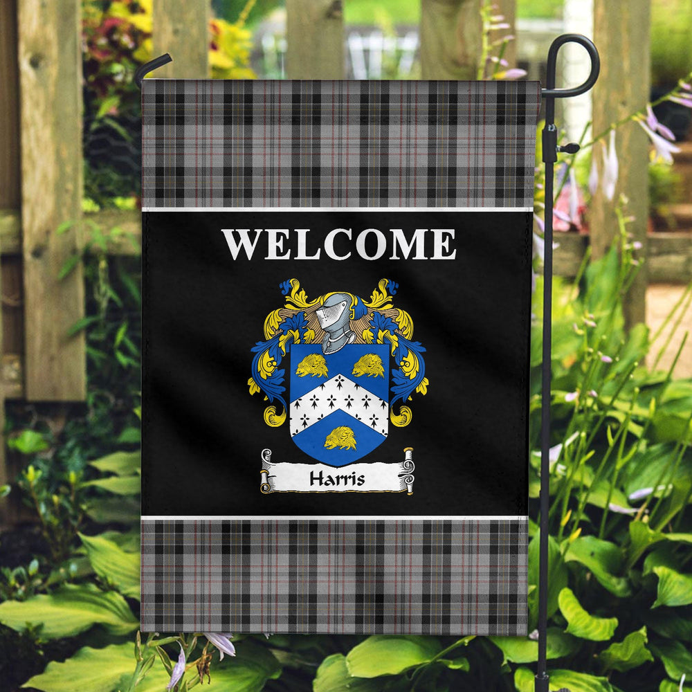 Clan Harris Tartan Crest Black Garden Flag CL61 Clan Garden Tartan Today