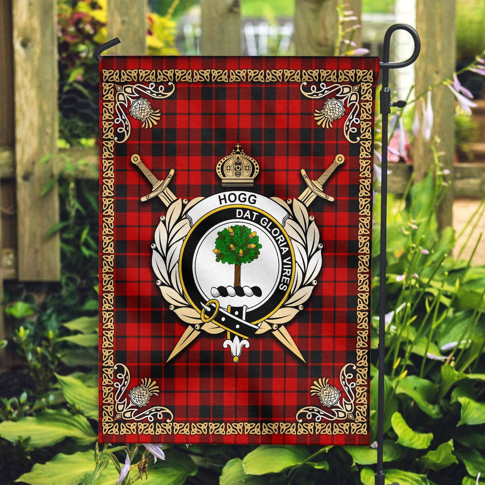 Clan Hogg Tartan Crest Garden Flag - Celtic Thistle XI42 Clan Hogg Tartan Today