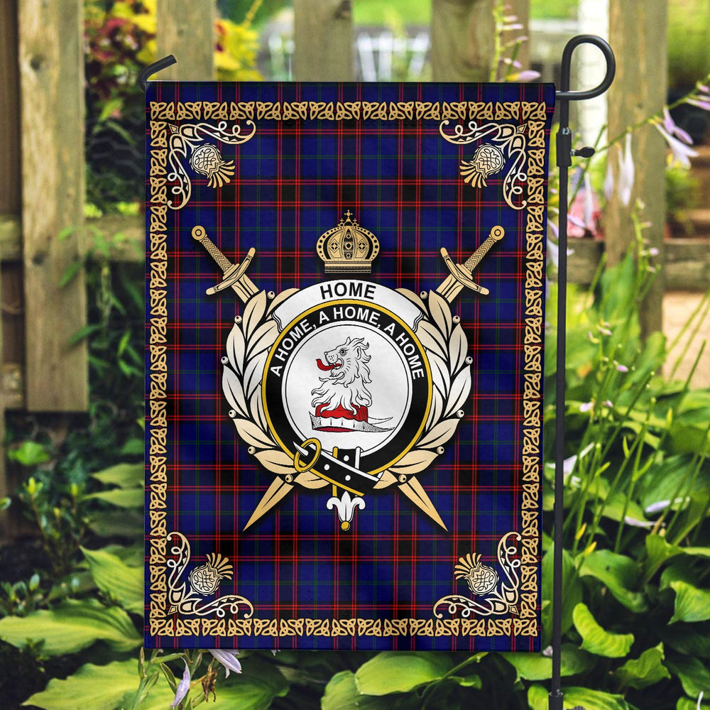 Clan Home Modern Tartan Crest Garden Flag - Celtic Thistle BD79 Clan Home/Hume Tartan Today
