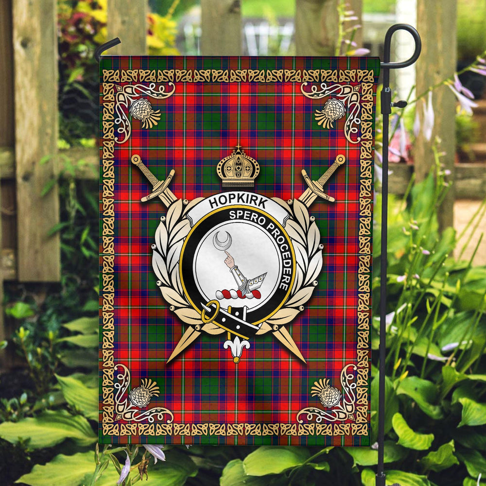 Clan Hopkirk Tartan Crest Garden Flag - Celtic Thistle JD24 Clan Kirk Tartan Today
