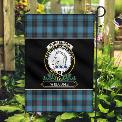 Clan Horsburgh Tartan Crest Garden Flag - Welcome