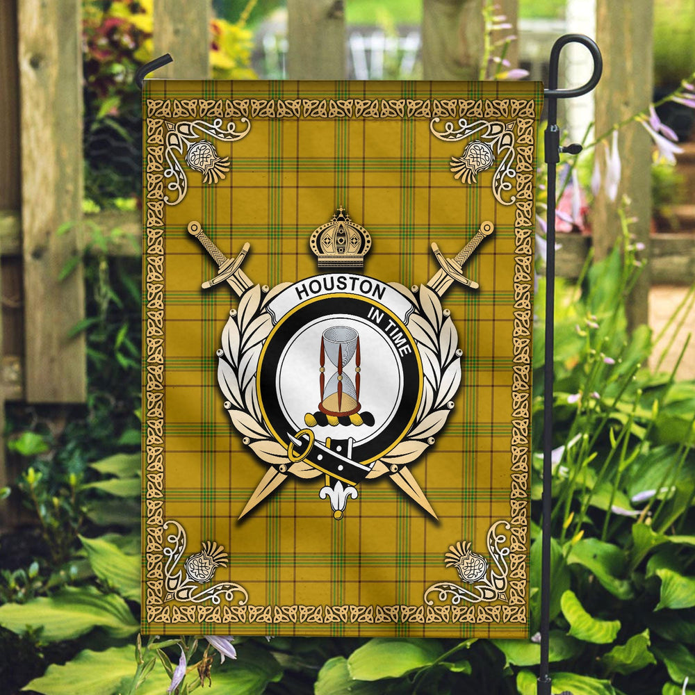 Clan Houston Tartan Crest Garden Flag - Celtic Thistle VH97 Clan Houston Tartan Today