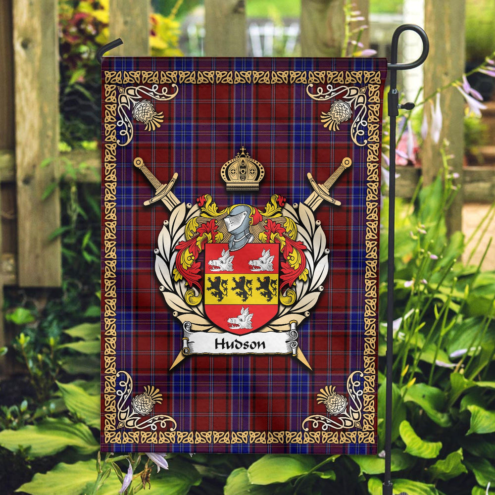 Clan Hudson Tartan Crest Garden Flag - Celtic Thistle SM68 Clan Garden Tartan Today