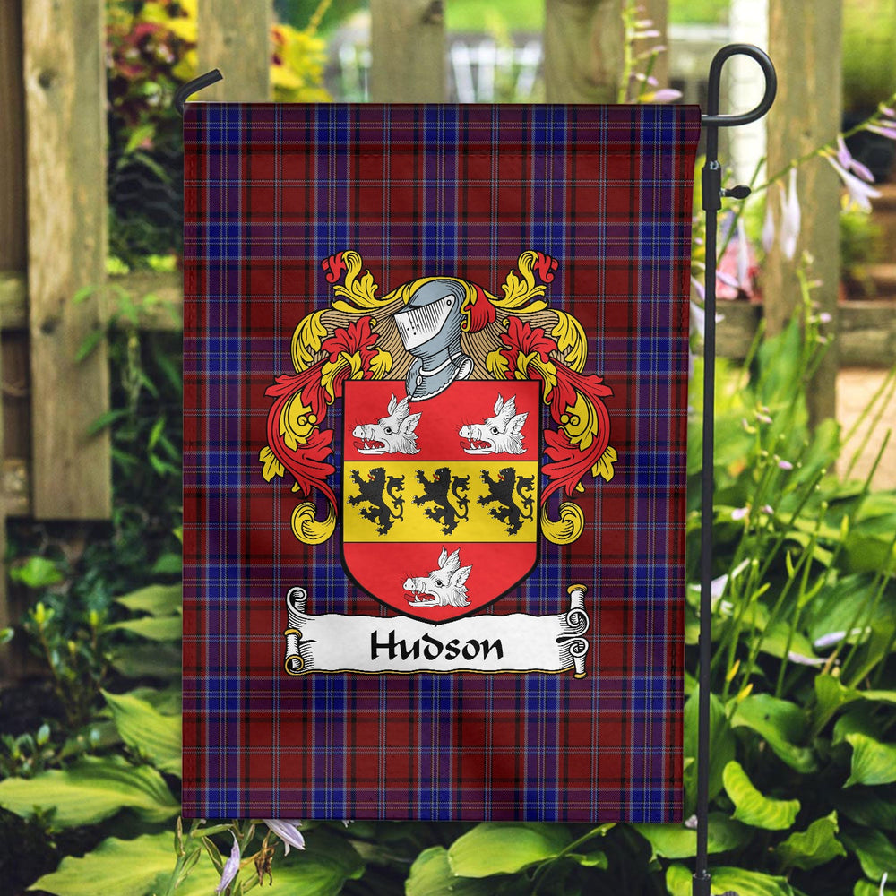 Clan Hudson Tartan Crest Garden Flag QM28 Clan Garden Tartan Today