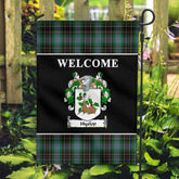Clan Hyslop Tartan Crest Black Garden Flag AW17 Clan Garden Tartan Today