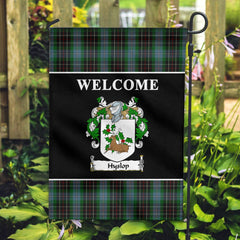 Clan Hyslop Tartan Crest Black Garden Flag AW17 Clan Garden Tartan Today