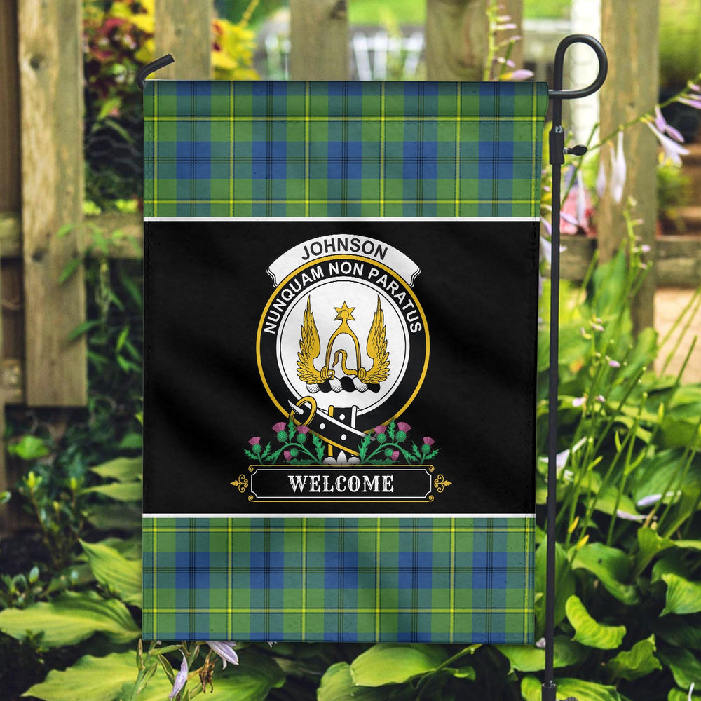 Clan Johnson Ancient Tartan Crest Garden Flag - Welcome OV62 Clan Garden Tartan Today