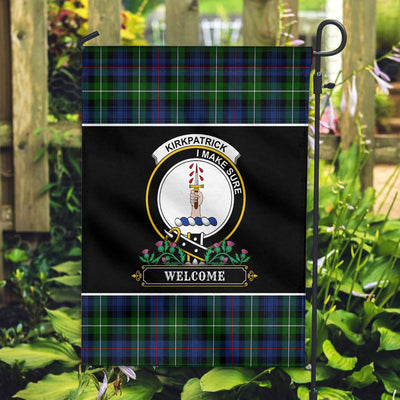 Clan Kirkpatrick Tartan Crest Garden Flag - Welcome