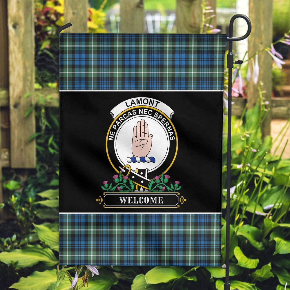 Clan Lamont Ancient Tartan Crest Garden Flag - Welcome UY34 Clan Lamont Tartan Today