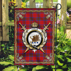 Clan Leslie Modern Tartan Crest Garden Flag - Celtic Thistle RY14 Clan Leslie Tartan Today