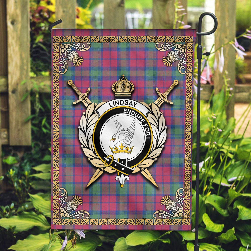 Clan Lindsay Ancient Tartan Crest Garden Flag - Celtic Thistle ZK94 Clan Lindsay Tartan Today