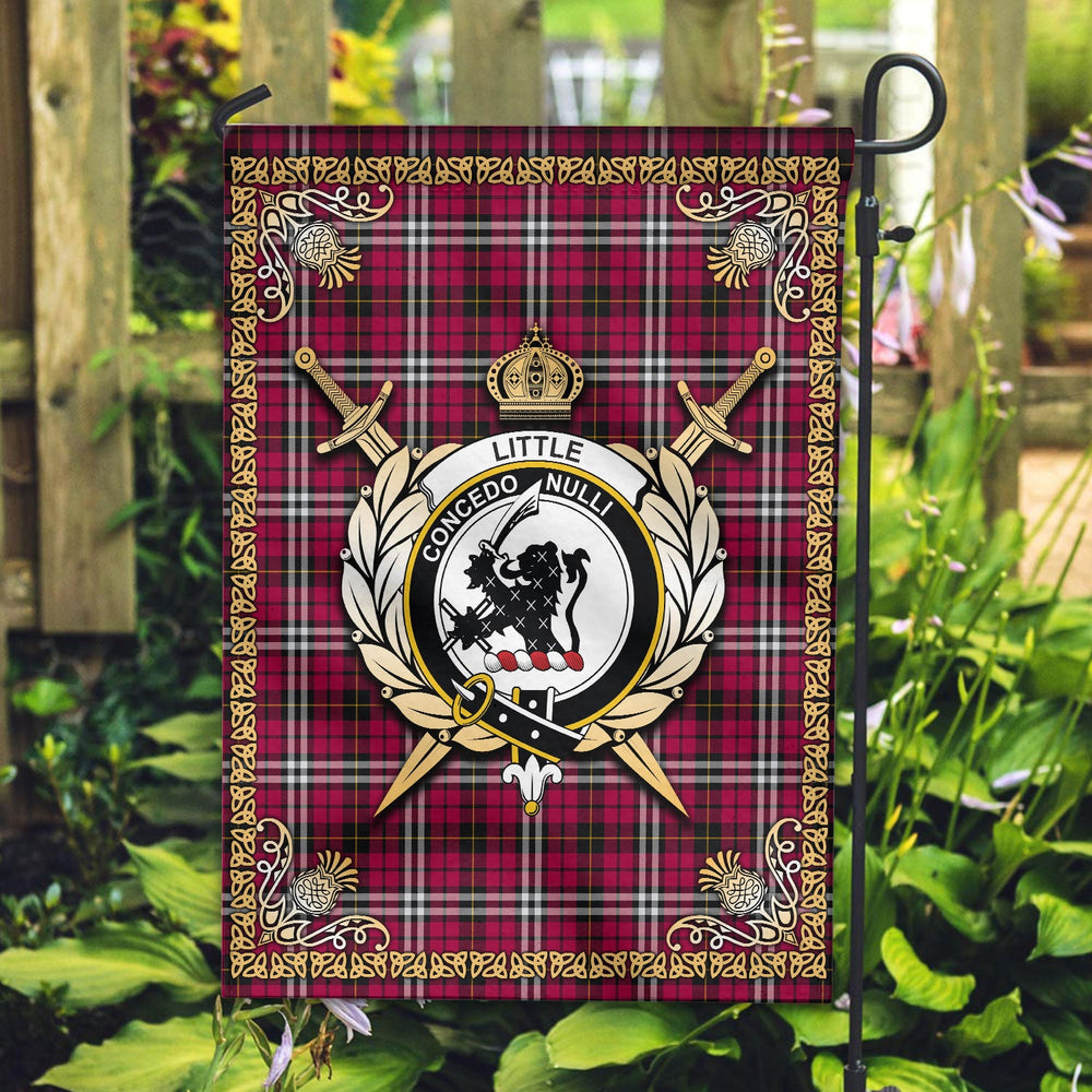 Clan Little Tartan Crest Garden Flag - Celtic Thistle JM18 Clan Little Tartan Today