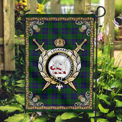 Clan Lockhart Modern Tartan Crest Garden Flag - Celtic Thistle XN62 Clan Lockhart Tartan Today