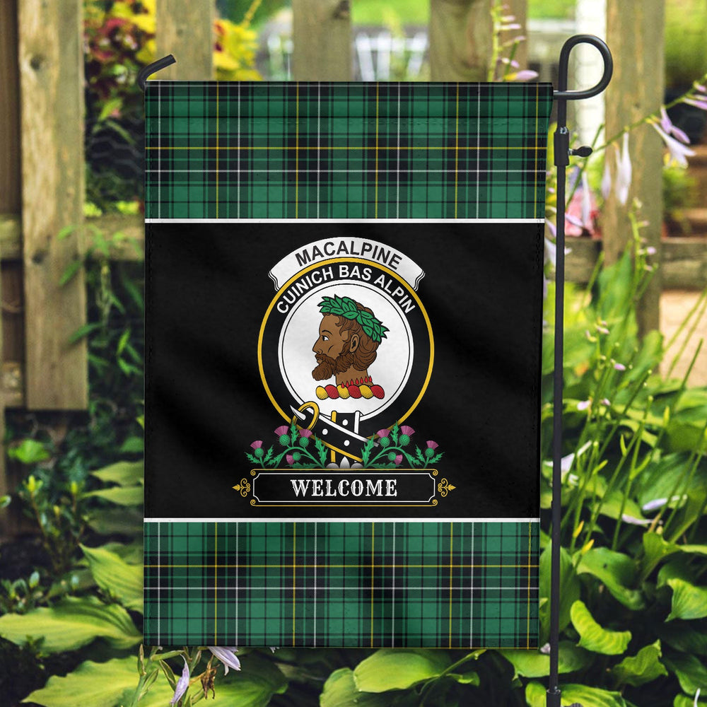 Clan MacAlpine Ancient Tartan Crest Garden Flag - Welcome SY33 Clan MacAlpine Tartan Today