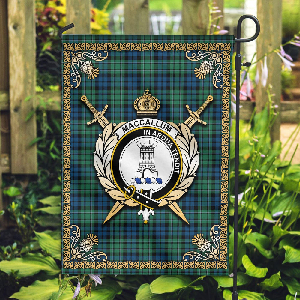 Clan MacCallum Ancient Tartan Crest Garden Flag - Celtic Thistle LN42 Clan MacCallum Tartan Today
